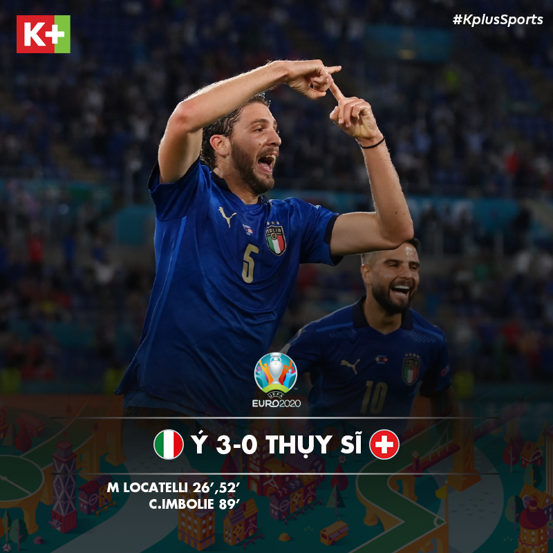 Bàn thắng áp đảo của Ý