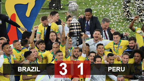 [CK Copa America 2019] Brazil 3-1 Peru: Jesus ghi bàn và nhận thẻ đỏ, Brazil vô địch Copa America 2019